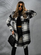 Load image into Gallery viewer, Plaid Collared Neck Long Sleeve Coat (multiple color options)
