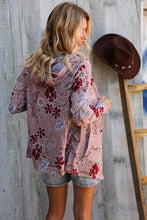 Load image into Gallery viewer, Find Love Bronze Long Sleeve Floral Print Open Cardigan Hoodie
