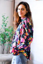 Load image into Gallery viewer, Bold and Blooming Bubble Sleeve Woven Blouse
