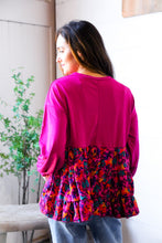Load image into Gallery viewer, Fuchsia Fizz Drop Shoulder Babydoll Blouse
