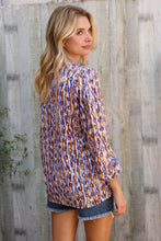 Load image into Gallery viewer, On A Wild Streak V Neck Fabric Button Detail Blouse
