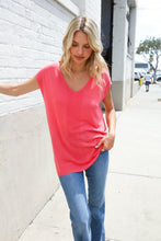 Load image into Gallery viewer, Summer Vibes Coral Relaxed Fit Jacquard Knitted Top
