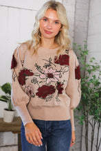 Load image into Gallery viewer, Scarlet Petals Bubble Sleeve Sweater
