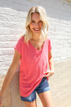 Load image into Gallery viewer, Summer Vibes Coral Relaxed Fit Jacquard Knitted Top
