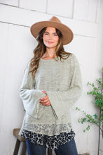 Load image into Gallery viewer, For the Love of Lace Leopard Trim Sweater

