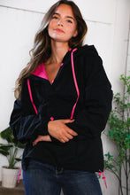 Load image into Gallery viewer, Glow Up Pink and Black Pullover Hooded Jacket
