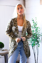 Load image into Gallery viewer, Lounging in Leopard Olive Cardigan
