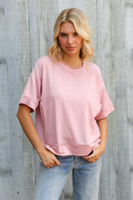 Load image into Gallery viewer, Look My Way Blush Hi-Lo French Terry Outseam Pullover
