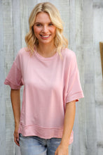 Load image into Gallery viewer, Look My Way Blush Hi-Lo French Terry Outseam Pullover

