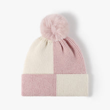 Load image into Gallery viewer, Color Block Knit Hat with Pom-pom (multiple color options)
