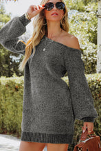 Load image into Gallery viewer, Boat Neck Long Sleeve Sweater Dress
