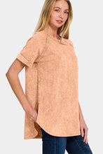 Load image into Gallery viewer, Heathered Round Neck Short Sleeve Top
