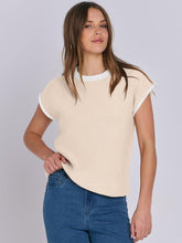 Load image into Gallery viewer, Mandy Contrast Round Neck Cap Sleeve Sweater (multiple color options)
