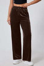 Load image into Gallery viewer, Drawstring Elastic Waist Straight Leg Pants (multiple color options)
