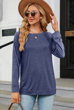 Load image into Gallery viewer, Heathered Round Neck Long Sleeve Top (multiple color options)
