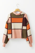 Load image into Gallery viewer, Drawstring Color Block Mock Neck Sweater
