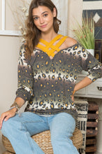 Load image into Gallery viewer, Leopard Long Sleeve Top with Braided Strap (multiple color options)
