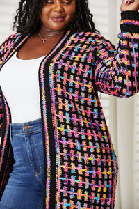 Whimsical Wanderlust Multicolored Open Front Fringe Hem Cardigan