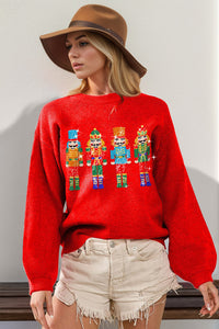 Sequin Nutcracker Long Sleeve Sweater (multiple color options)