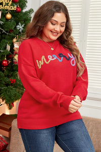 MERRY Round Neck Long Sleeve Sweater