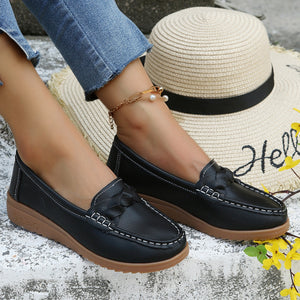 Weave Wedge Heeled Loafers (multiple color options)