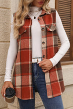 Load image into Gallery viewer, Plaid Button Up Vest (multiple color options)
