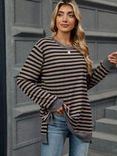 Load image into Gallery viewer, Striped Round Neck Long Sleeve Top (multiple color options)
