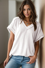 Load image into Gallery viewer, Textured V-Neck Short Sleeve Top (multiple color options)
