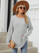 Load image into Gallery viewer, Ribbed Round Neck Long Sleeve Top (multiple color options)
