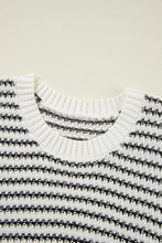 Load image into Gallery viewer, Striped Round Neck Cap Sleeve Sweater (multiple color options)
