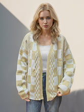 Load image into Gallery viewer, Checkered Open Front Dropped Shoulder Cardigan (2 color options)
