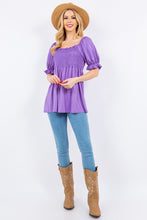 Load image into Gallery viewer, Ruffled Short Sleeve Smocked Blouse (multiple color options)
