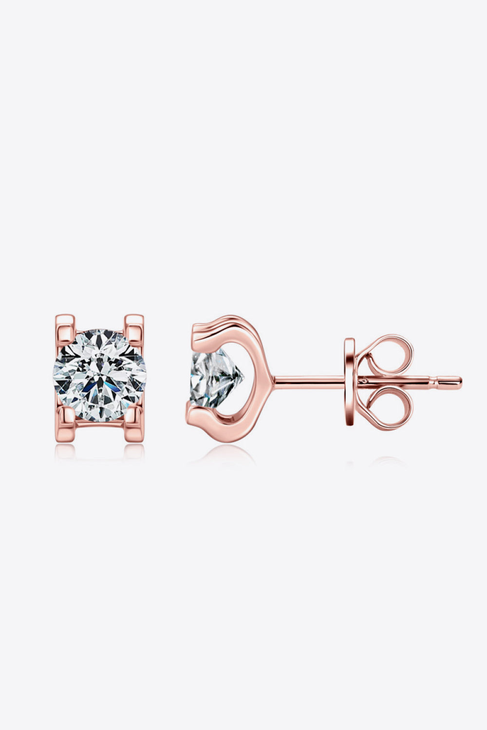 Moissanite 925 Sterling Silver Stud Earrings (rose gold or silver)