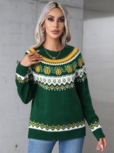 Load image into Gallery viewer, Geometric Round Neck Long Sleeve Sweater (2 color options)
