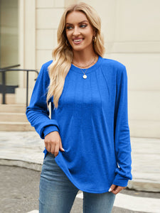 Round Neck Long Sleeve Top (multiple color options)