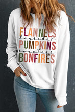 Load image into Gallery viewer, Fall Things Graphic Round Neck Long Sleeve Sweatshirt
