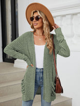 Load image into Gallery viewer, Pocketed Open Front Long Sleeve Cardigan (multiple color options)
