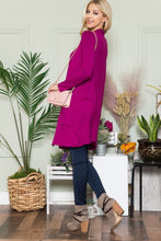 Load image into Gallery viewer, Open Front Cardigan with Pockets in Magenta
