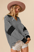 Load image into Gallery viewer, Striped Contrast Long Sleeve Knit Top
