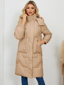 Long Sleeve Longline Hooded Winter Coat (multiple color options)