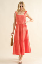 Load image into Gallery viewer, Smocked Ruffled Tiered Dress in Camellia
