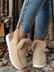 Furry Suede Round Toe Flat Sneakers (multiple color options)