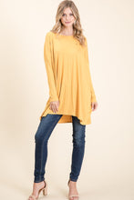 Load image into Gallery viewer, Round Neck Long Sleeve Oversized Top in Yellow
