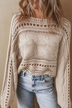 Load image into Gallery viewer, Openwork Cable Knit Long Sleeve Sweater (2 color options)
