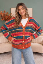 Load image into Gallery viewer, Snuggle Up Striped Button Down Cardigan

