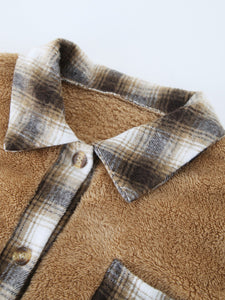 Plaid Contrast Dropped Shoulder Coat (multiple color options)