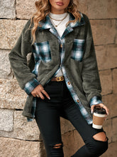 Load image into Gallery viewer, Plaid Contrast Dropped Shoulder Coat (multiple color options)
