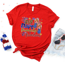 Load image into Gallery viewer, Flip flops, Fireworks, &amp; Freedom Graphic T-Shirt
