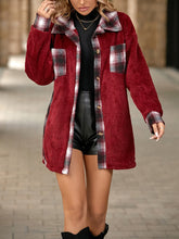 Load image into Gallery viewer, Plaid Contrast Dropped Shoulder Coat (multiple color options)
