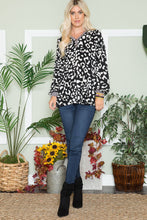 Load image into Gallery viewer, Leopard V-Neck Long Sleeve Blouse
